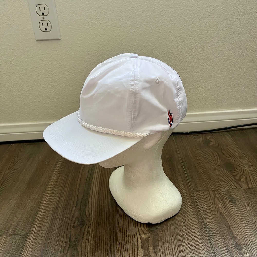 White Cap With Embroidered Logo